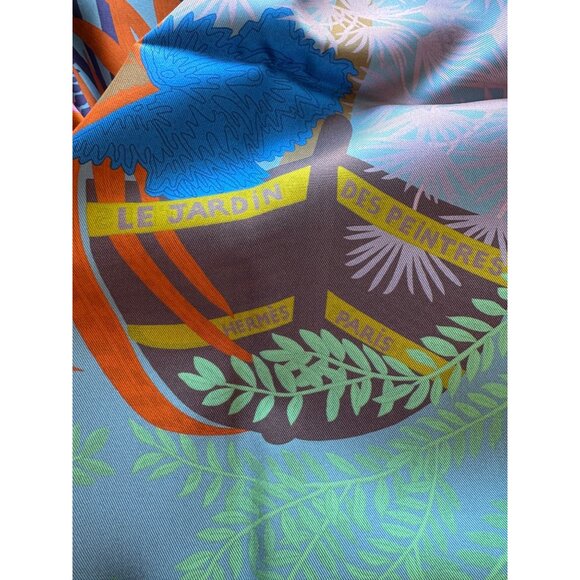 NWT Hermes Reversible 100% Silk Scarf, 90cm, Faivre Design, Double Face, Blue - Picture 14 of 16